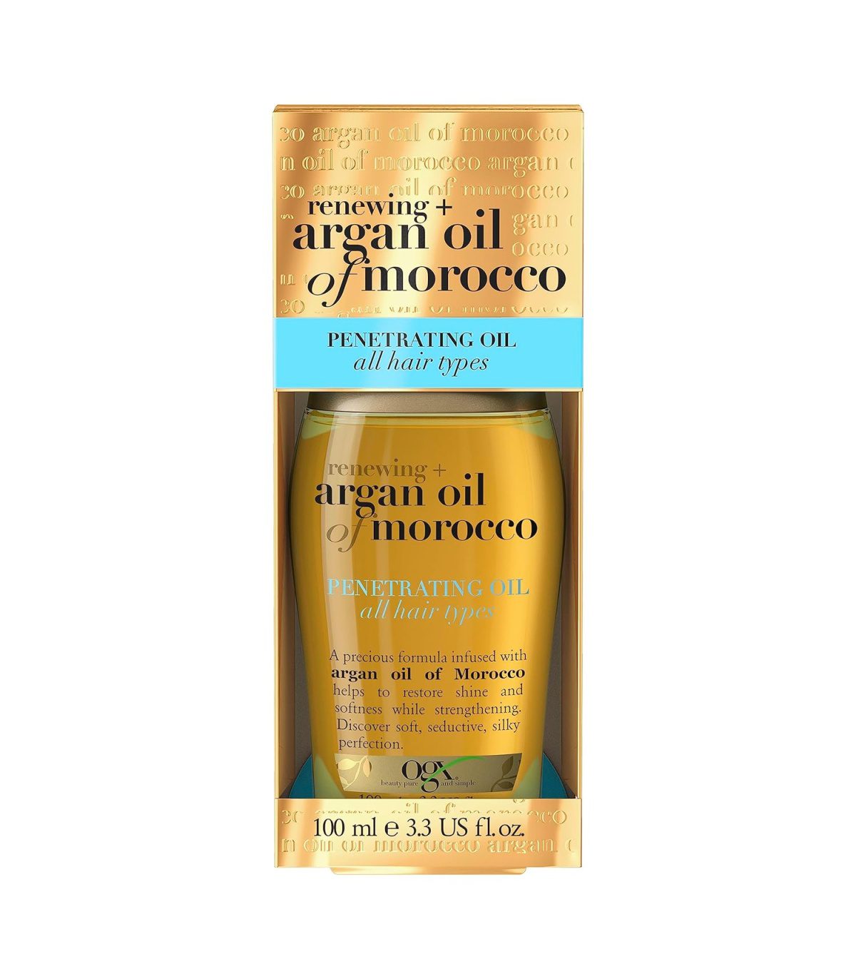 65989999998877777444455523362100 روغن مو آرگان مراکشی OGX Penetrating Oil مناسب انواع مو – ۱۰۰ میل - تصویر 1